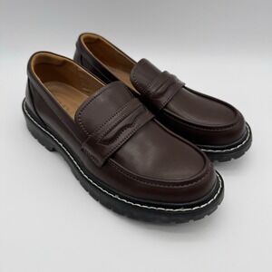 XMM Women's Size US 7 Brown Faux Leather Penny Loafer Shoes WF265-38